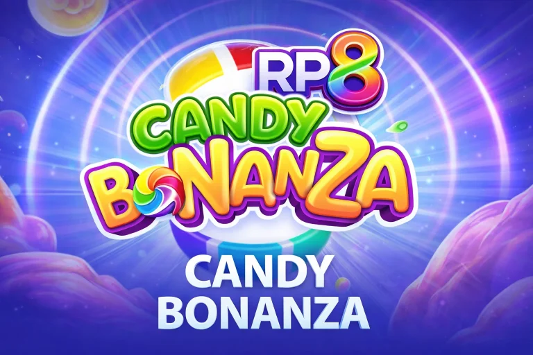 CANDY BONANZA dengan tema permen ceria dan tampilan visual ringan di RP8
