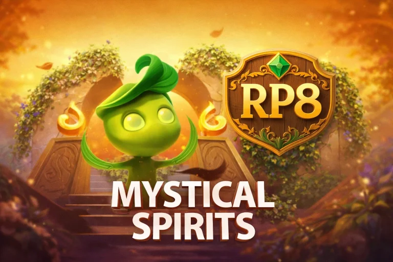 MYSTICAL SPIRITS di RP8 menampilkan dunia roh mistis dengan simbol spiritual dan visual fantasi yang lembut