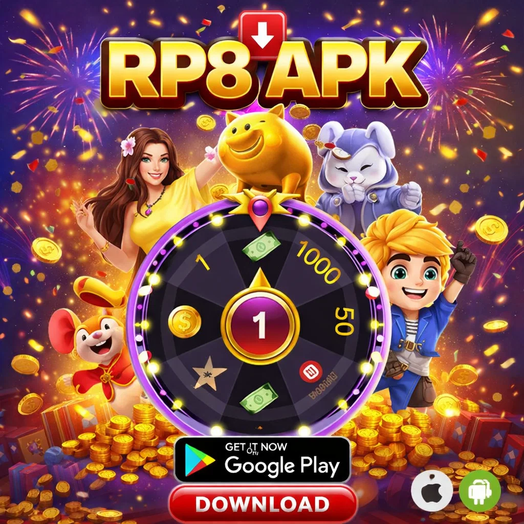 Tampilan antarmuka RP8 APK resmi untuk akses game digital Indonesia
